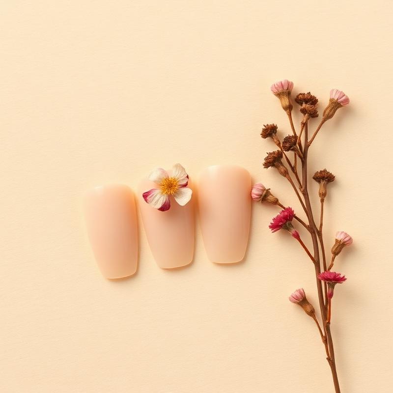 Nude avec fleurs séchées incrustées